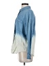 Splendid Color Block Blue Long Sleeve Button-Down Shirt Size S - photo 5