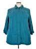 JM Collection Teal 3/4 Sleeve Button-Down Shirt Size 24w - photo 1