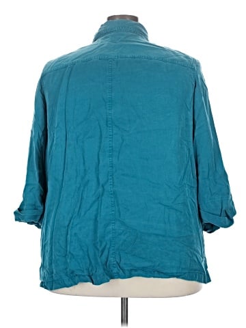 JM Collection 3/4 Sleeve Button-Down Shirt (view 2)