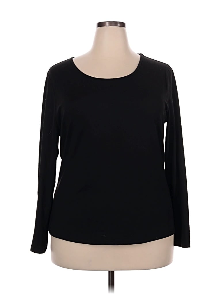 Pre-owned Shein Curve Long Sleeve T-shirt In Black