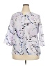 Croft & Barrow 100% Polyester Print Silver 3/4 Sleeve Blouse Size XXL - photo 1