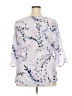 Croft & Barrow 100% Polyester Print Silver 3/4 Sleeve Blouse Size XXL - photo 2