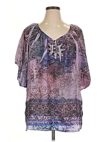 Bleu Short Sleeve Blouse (view 1)