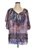 Bleu 100% Polyester Purple Short Sleeve Blouse Size XL - photo 1