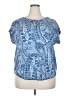 Chaps Blue Short Sleeve Blouse Size 2X - photo 1