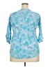 Basic Editions 100% Rayon Blue 3/4 Sleeve Blouse Size XXL - photo 2