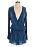 BoHo Me 100% Rayon Solid Blue Romper Size M - photo 1