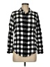 Westbound 100% Rayon Checkered-gingham Black Long Sleeve Button-Down Shirt Size M - photo 1