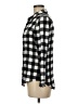 Westbound 100% Rayon Checkered-gingham Black Long Sleeve Button-Down Shirt Size M - photo 5