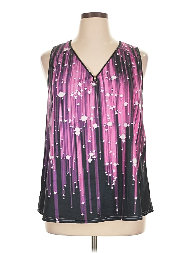Pre-owned Unbranded Sleeveless Blouse In Purple