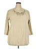 Isaac's Designs Tan 3/4 Sleeve Top Size 2X - photo 1