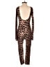 Fashion Nova Animal Print Brown Jumpsuit Size XS - photo 2