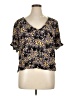 Forever 21 Plus 100% Rayon Black Short Sleeve Blouse Size 1X - photo 1