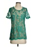 Jade Teal Short Sleeve Blouse Size S - photo 1