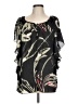 Black Rainn 100% Polyester Black Short Sleeve Blouse Size L - photo 1