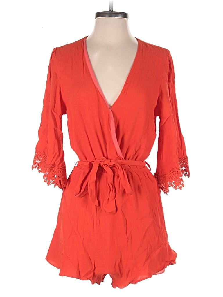 Pre-owned Lovers & Friends Romper In Orange