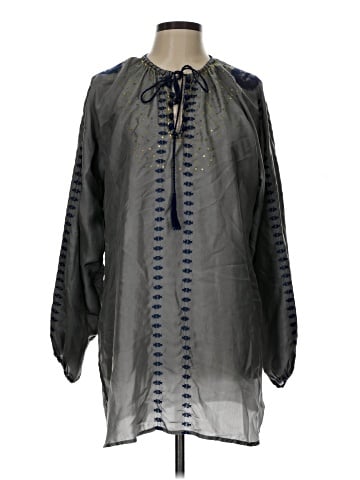 Roberta Freymann 3/4 Sleeve Silk Top (view 1)