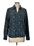 Croft & Barrow 100% Polyester Tweed Teal Long Sleeve Blouse Size L - photo 1