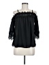 Fortune + Ivy 100% Polyester Black 3/4 Sleeve Blouse Size M - photo 1
