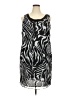 Studio 1 100% Polyester Graphic Silver Casual Dress Size 18 (petite) - photo 1