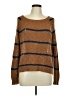 Miracle 100% Cotton Stripes Brown Pullover Sweater Size M - photo 1