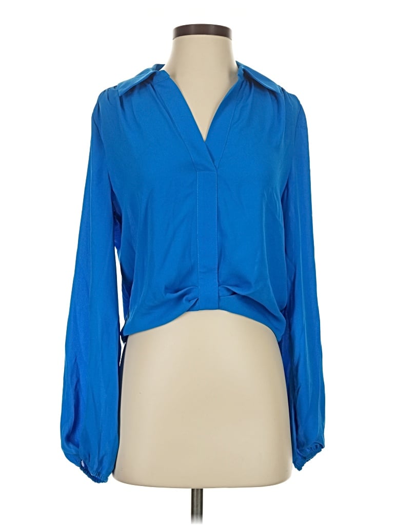 Pre-owned Intempo 3/4 Sleeve Blouse In Blue