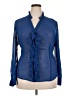 Worthington 100% Polyester Blue Long Sleeve Blouse Size 2X - photo 1
