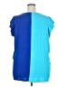 Cotton Bleu 100% Polyester Color Block Blue Short Sleeve Blouse Size 2X - photo 2