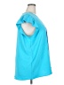 Cotton Bleu 100% Polyester Color Block Blue Short Sleeve Blouse Size 2X - photo 4