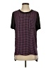 Halogen 100% Polyester Color Block Purple Short Sleeve Top Size S - photo 1