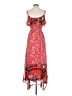 One September 100% Polyester Paisley Red Casual Dress Size XS - photo 2