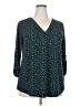 Beacon Apparel Stars Teal 3/4 Sleeve Blouse Size 2X - photo 1