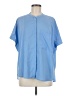 DKNYC 100% Polyester Blue Short Sleeve Blouse Size M (estimated) - photo 1