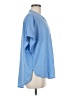DKNYC 100% Polyester Blue Short Sleeve Blouse Size M (estimated) - photo 4