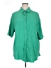 GeeGee Solid Green Short Sleeve Button-Down Shirt Size 1X - photo 1