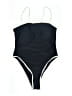 Unbranded Solid Black One Piece Swimsuit Size M - photo 1