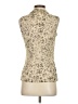Beth Bowley Animal Print Ivory Sleeveless Button-Down Shirt Size 4 - photo 2