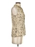 Beth Bowley Animal Print Ivory Sleeveless Button-Down Shirt Size 4 - photo 4