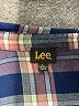 Lee 100% Rayon Plaid Blue 3/4 Sleeve Blouse Size L - photo 7