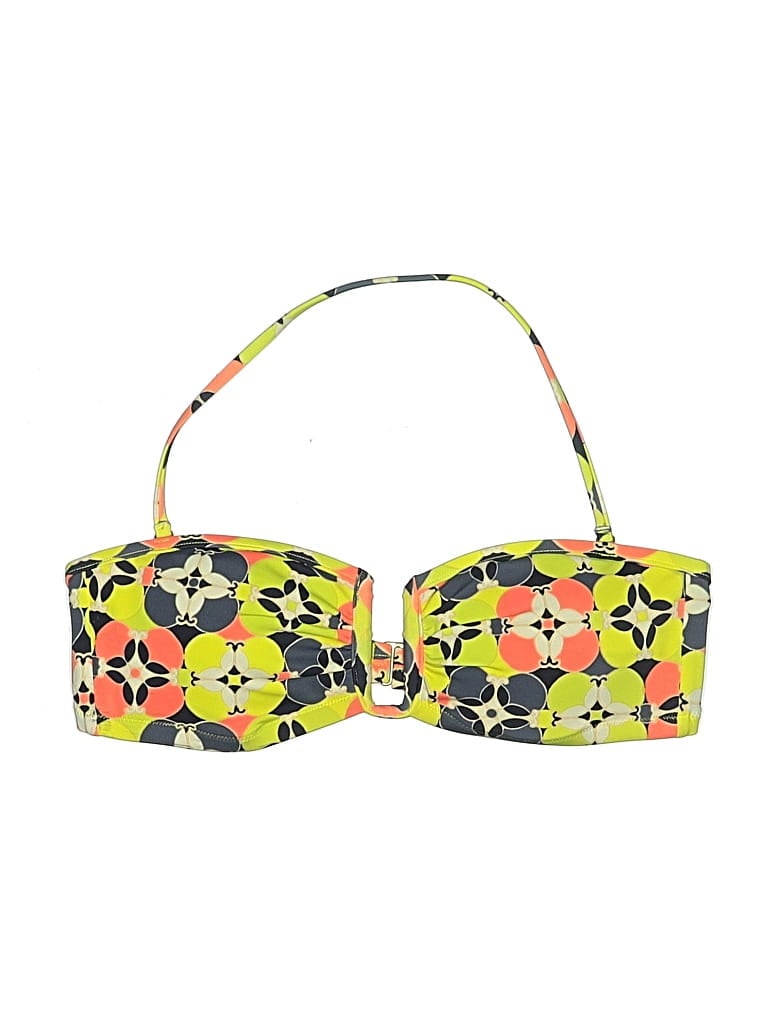 Pre-owned Jcrew Swimsuit Top Yellow Print Pattern Swimwear