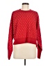 Pink Rose Polka Dots Red Pullover Sweater Size M - photo 1