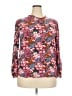 M&S Collection Floral Red Long Sleeve Blouse Size 18 - photo 1