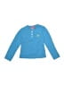 Number One Girls Blue Long Sleeve Henley Size 4 - photo 1