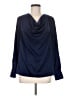 Worthington 100% Polyester Blue Long Sleeve Blouse Size M - photo 1
