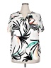 Torrid Tropical White Short Sleeve Blouse Size 2X Plus (2) - photo 1