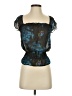 Express 100% Silk Teal Short Sleeve Top Size 1 - 2 - photo 1