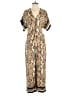 H&M 100% Viscose Animal Print Gold Jumpsuit Size 4 - photo 1