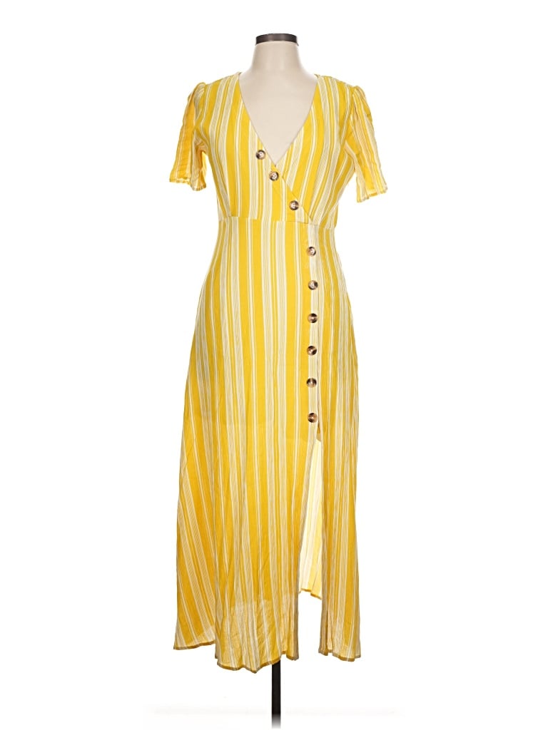 Pre-owned Blue Rain Casual Dress In Yellow