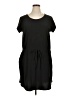 Just Be... Solid Black Casual Dress Size 1X - photo 1