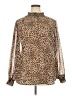 Torrid 100% Polyester Animal Print Brown Long Sleeve Blouse Size 2X Plus (2) - photo 1